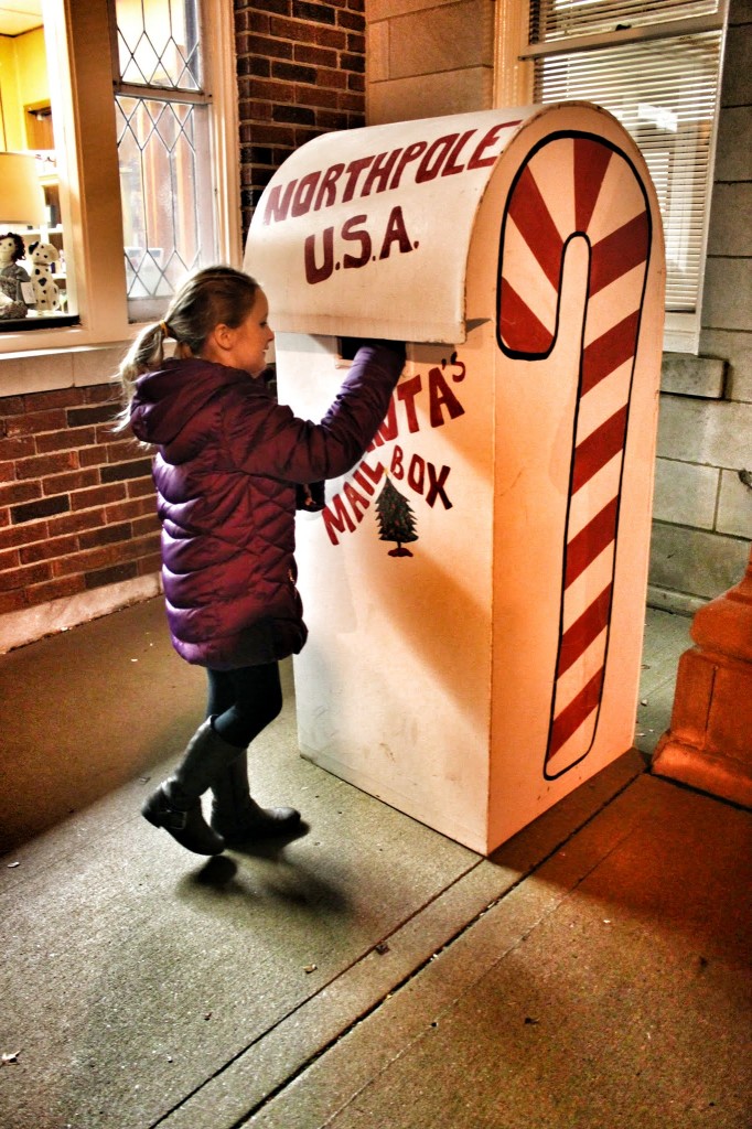 Mackenzie drops a letter to Santa, just like I did as a kiddo!